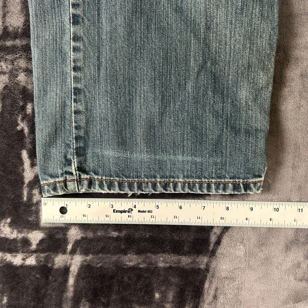 Levi's 569 Loose Straight Jeans Mens 32x34 Blue Distressed Ripped Denim
